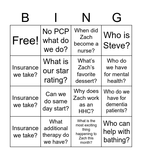 Bingo Card