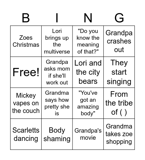 Classic Bingo Card