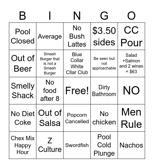 OHCC Bingo Card