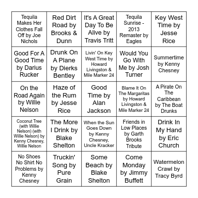 Florida Keys Bingo Card