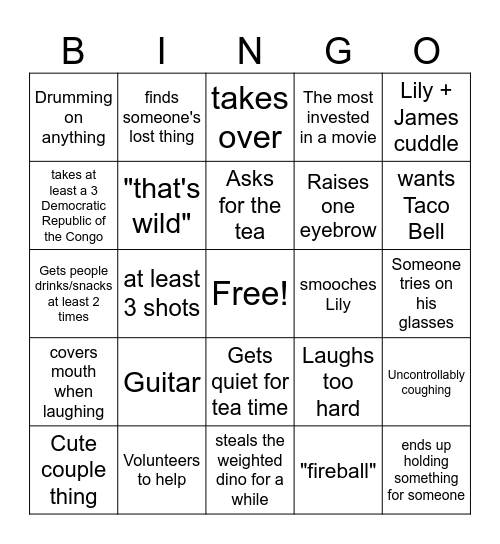 James Bingo Card