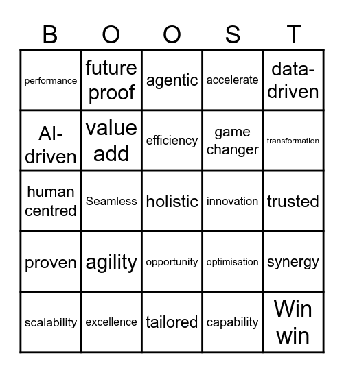 Sales Buzzword Bingo Card