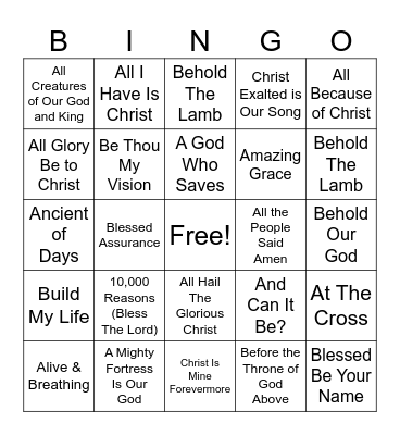 Song-o Bingo Card