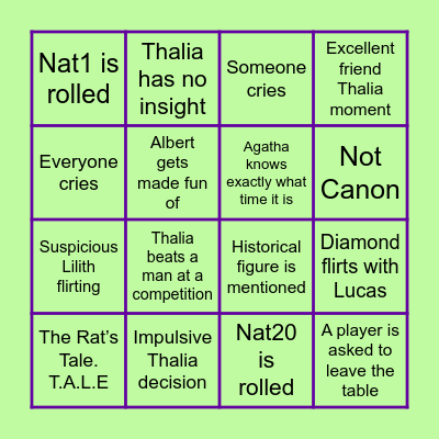 Demons and Daughters Act III Bingo Card