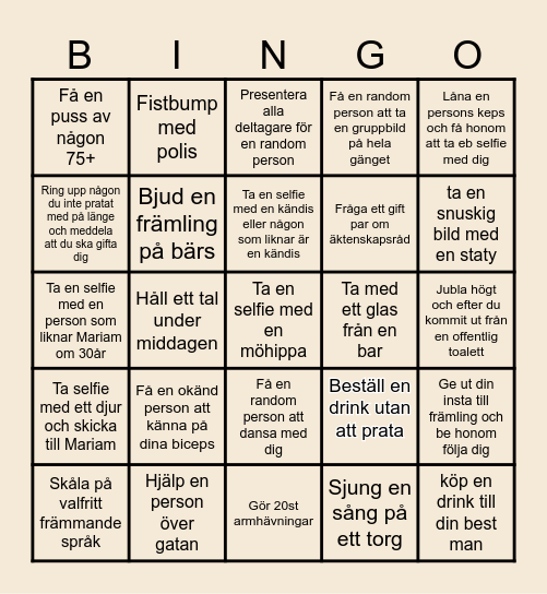Samis Svensexa Bingo Card