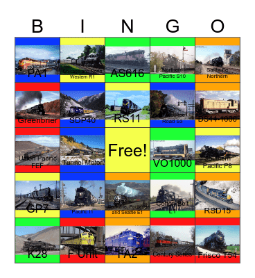 EMD F7 and F9-The Original Owners Bingo Card