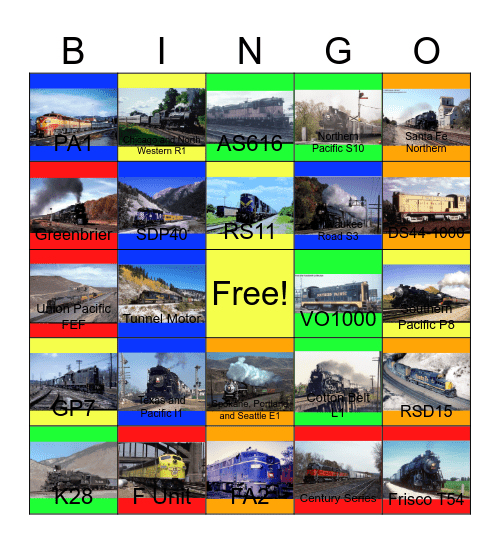 EMD F7 and F9-The Original Owners Bingo Card