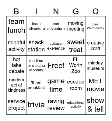 Summer Outreach Bingo Card
