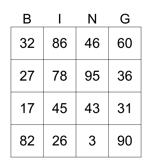 BINGO MUSICAL Bingo Card