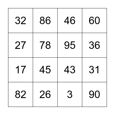 BINGO MUSICAL Bingo Card