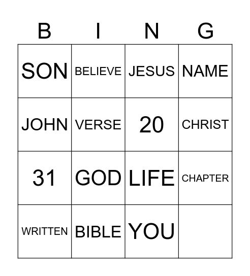 BINGO Card