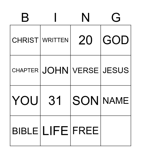 BINGO Card