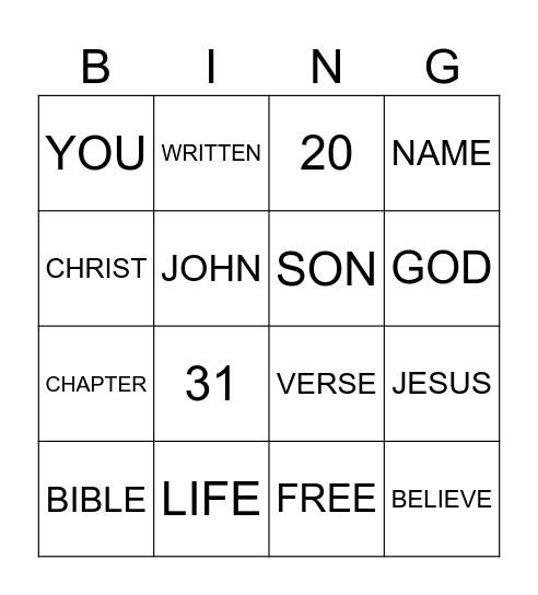 BINGO Card