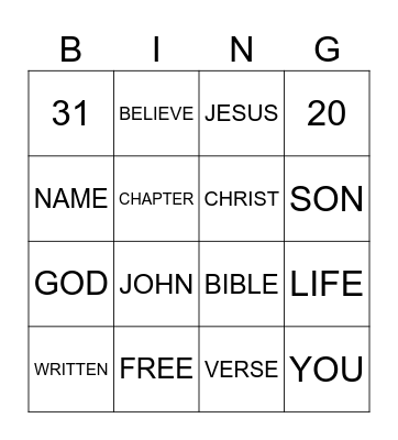 BINGO Card