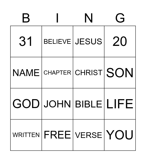 BINGO Card