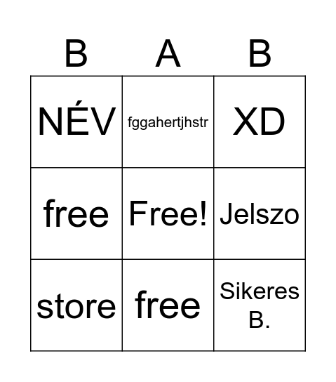 XD Bingo Card