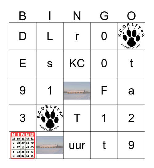 KC Delft, 9 december 2016 Bingo Card