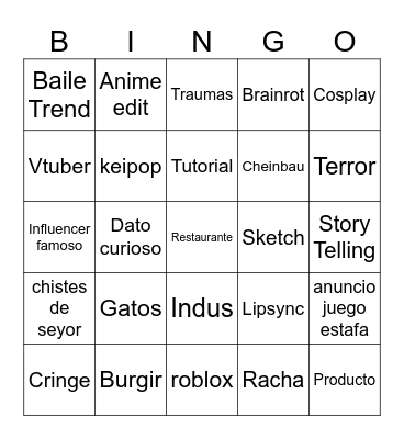 Servicio Bingo Card