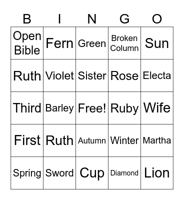 OES Bingo Card
