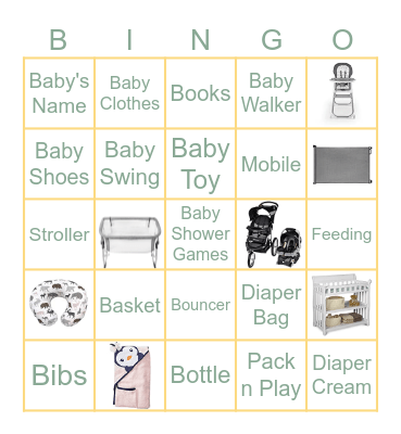 Andreina's Baby Bingo Card