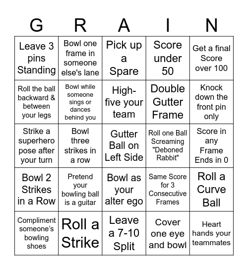 SCOULAR Bingo Card