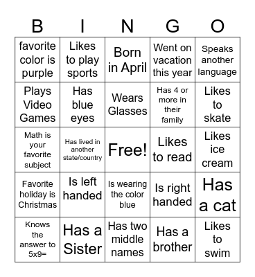 Teammate Bingo! Bingo Card