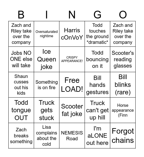 IRT BINGOO Bingo Card