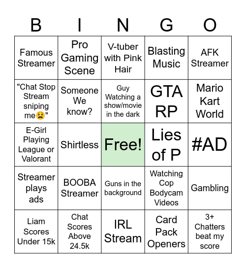 GUESSR.TV Bingo Card