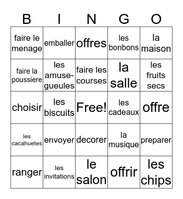 Ch. 2, Voc. 2 Bingo Card