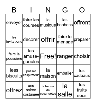 Chap. 2, Vocab. 2 Bingo Card