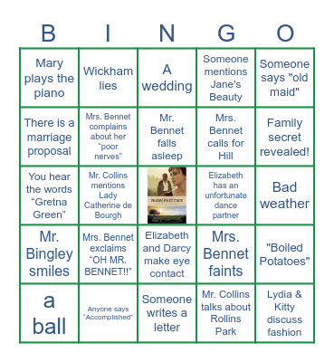 Kasie's Bride and Prejudice Bingo! Bingo Card