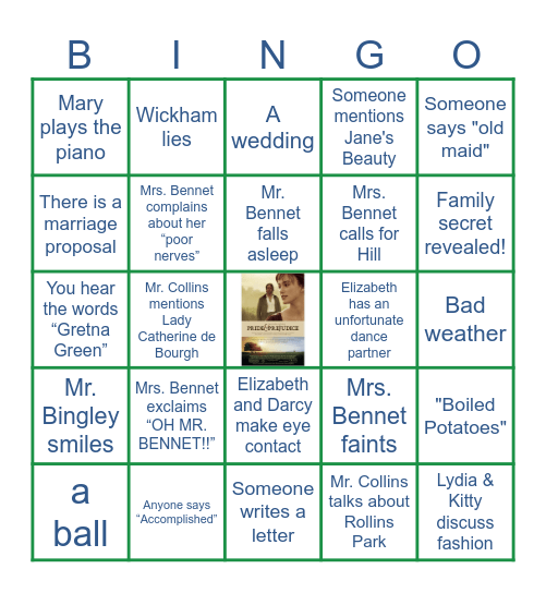 Kasie's Bride and Prejudice Bingo! Bingo Card