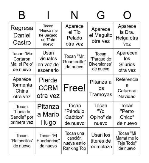 Radio Guaripolo 2 Bingo Card