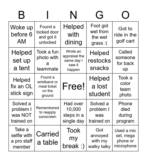 Aggie Orientation 2025 Bingo Card