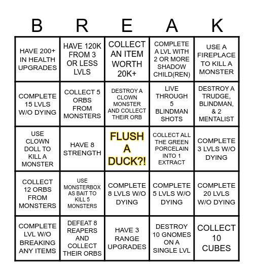 R.E.P.O - B&E HAUNTED HOUSES Bingo Card