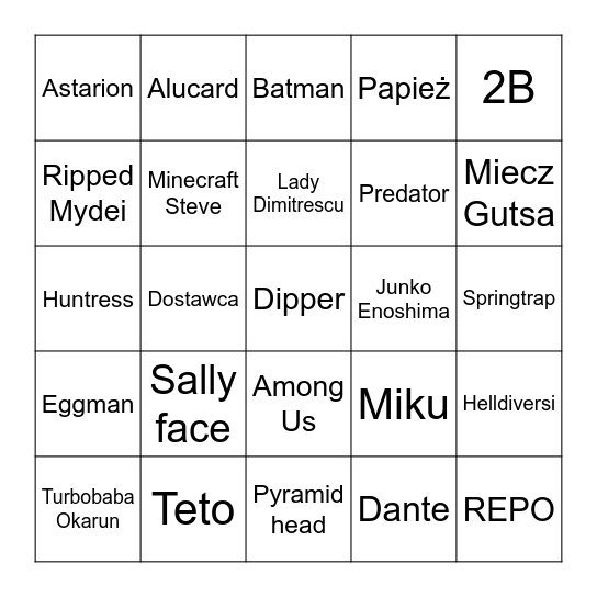 Pyrkon bingo Card