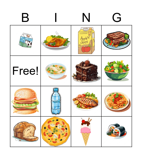 I want ___. Bingo! Bingo Card
