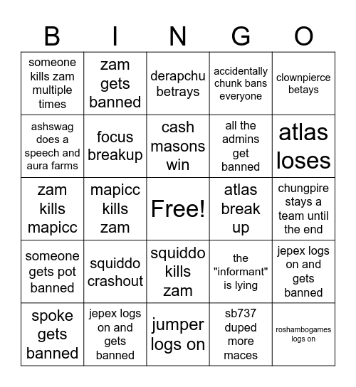 LIFESTEAL S6 FINALE 2.0 Bingo Card