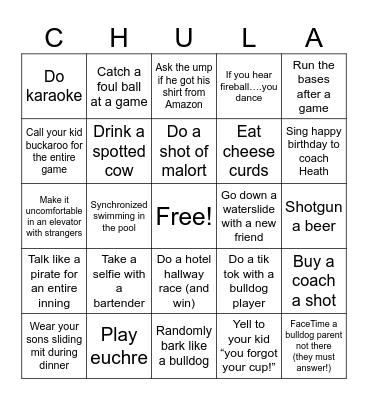 CHULA VISTA FUN Bingo Card