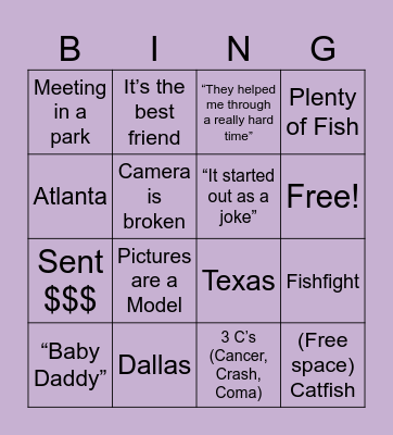 Catfish bingo Card