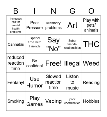 Marijuana BINGO Card