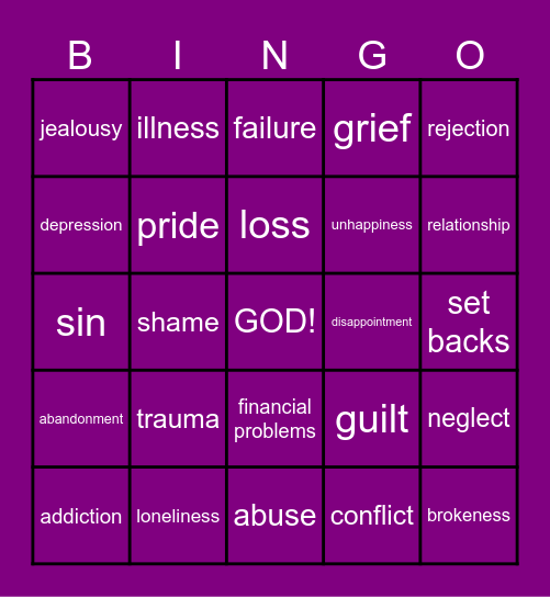 Bounce Back Sis! Bingo Card