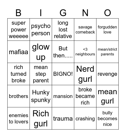 MSA bigno Bingo Card