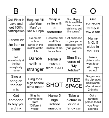 Honey Do List Bingo Card