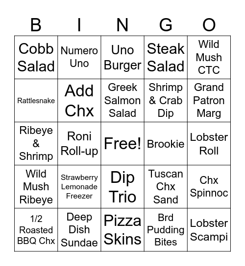 Summer LTO Bingo Card