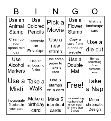 Card Maker Bingo Card