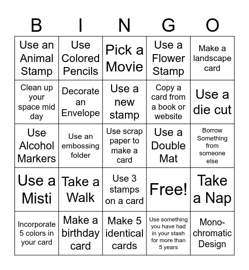 Card Maker Bingo Card