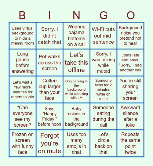 Thirsty Thursday Bingo Card