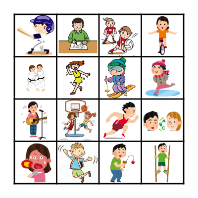 Can you____? Yes, I can/No I can't Bingo Card