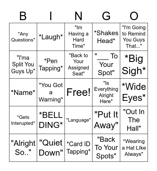 Profe Tescahua Bingo Card